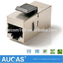 Adaptateur modulaire cat6 FTP RJ45 Prise jack 180 degrés / cat5e module clé en relief à sens unique